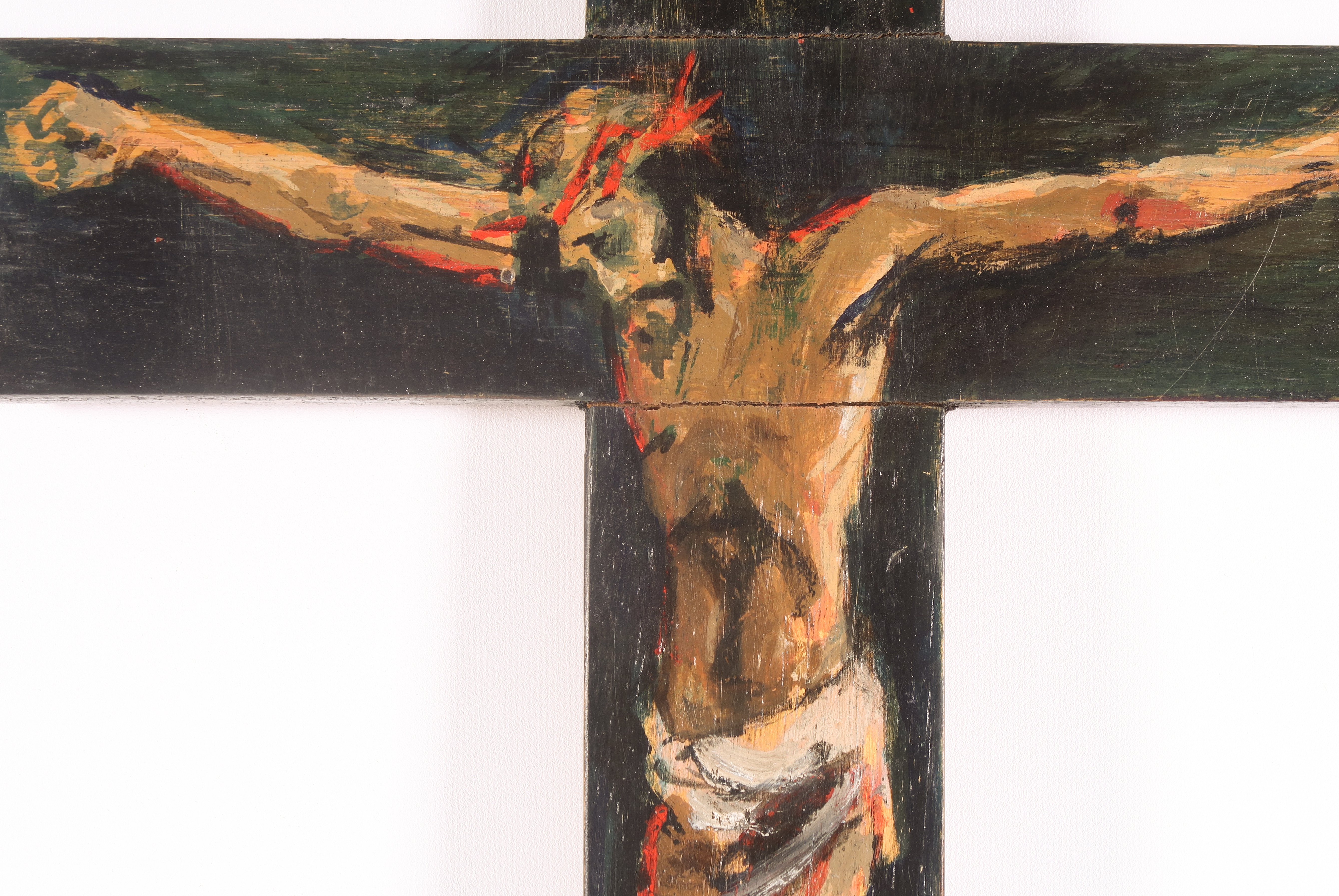 Jan Groenestein - Olieverf op paneel, Christus aan het kruis kopen? Bied vanaf 125!