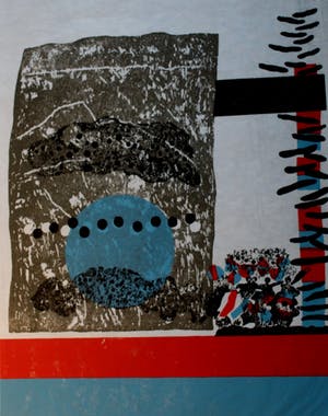 Jef Diederen - Houtsnede op Japans papier - 1975 kopen? Bied vanaf 50!