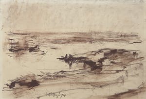 Wim Steijn - Krijttekening, Landschap kopen? Bied vanaf 35!