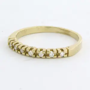 BWG gele rij ring bezet met briljant geslepen diamant 0.10ct - G/H - VS/SI kopen? Bied vanaf 150!