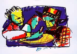 Herman Brood - Kleurenzeefdruk DUS DIT IS UM Handgesigneerd. verkocht voor € 245!