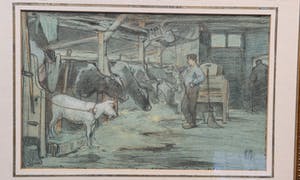 Anton Mauve (sr.) - Boer bij koeien kopen? Bied vanaf 100!