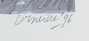 Corneille - Zeefdruk, Femme avec un fleur rouge kopen? Bied vanaf 70!