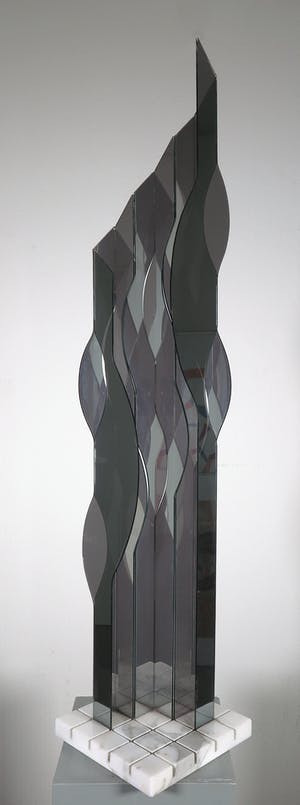 Renato Santarosso - Groot object van gespiegeld glas, Modula III kopen? Bied vanaf 400!