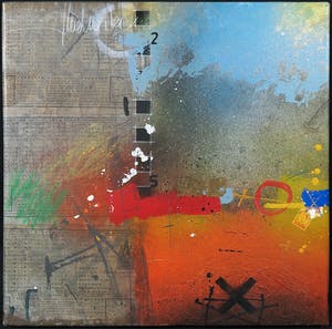 Theo Koster - Zeefdruk en collage op doek, Zonder titel (met ophangsysteem) kopen? Bied vanaf 35!