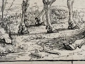 Karel Dujardin - Drie zwijnen (en nog twee etsen Berchem) kopen? Bied vanaf 30!