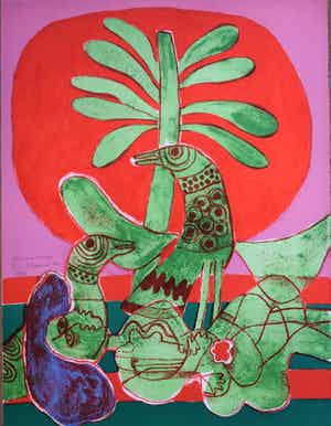 Corneille - litho - Aurore Rouge - 1972 verkocht voor € 450!