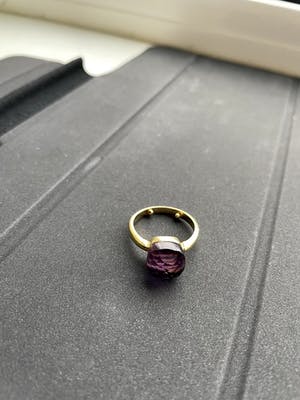 18kt gouden ring+amethist, maat 55/17,50, 5,62 gr kopen? Bied vanaf 270!
