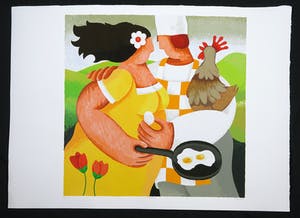 Yvonne Zomerdijk - Zeefdruk, Kakelvers kopen? Bied vanaf 1!