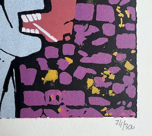 Herman Brood - Kleurenzeefdruk, genummerde oplage | 'Moes' | 1995 kopen? Bied vanaf 1!