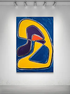 Gundi Falk - Große abstrakte Komposition auf Leinwand – 100 x 70 cm kopen? Bied vanaf 300!