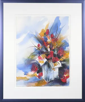 Rüdiger Brassel - Aquarel en krijt op papier, Zonder titel - Ingelijst kopen? Bied vanaf 35!