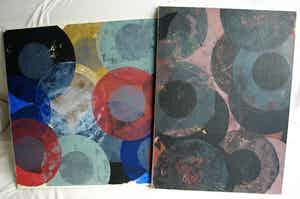 Willem van Malsen - 2 Werken , acrylverf op doek , “Circels” – ca. 2004 verkocht voor € 150!