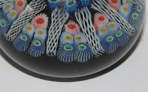Glazen millefiori murano, glazen presse papier, blauw en rood kopen? Bied vanaf 150!