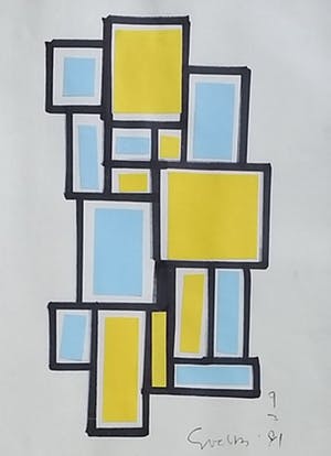 Siep van den Berg - Collage op papier uit 1981 kopen? Bied vanaf 125!