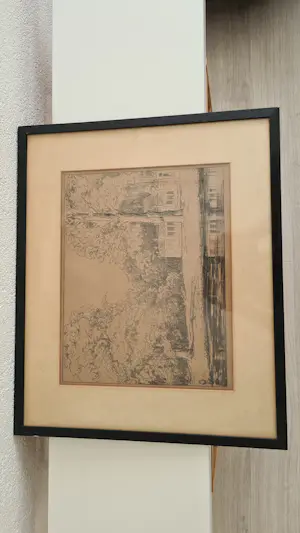 Simon Moulijn - Simon Moulijn – Boslandschap met water en huis ets , gesigneerd kopen? Bied vanaf 50!