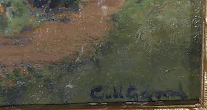 Niet of onleesbaar gesigneerd - Olieverf op doek, Achtererf van een boerderij - Ingelijst kopen? Bied vanaf 1!