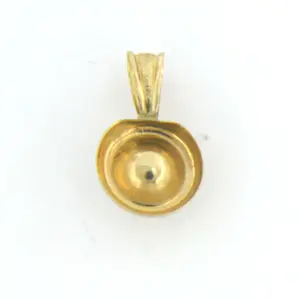 14k geel gouden hanger bezet met parel - afm 1.2 cm x 7.5 mm kopen? Bied vanaf 35!