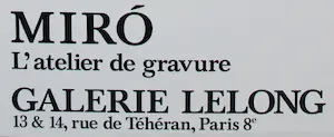 Joan Miro - Tentoonstellings poster: Galerie Lelong - 1990 kopen? Bied vanaf 50!