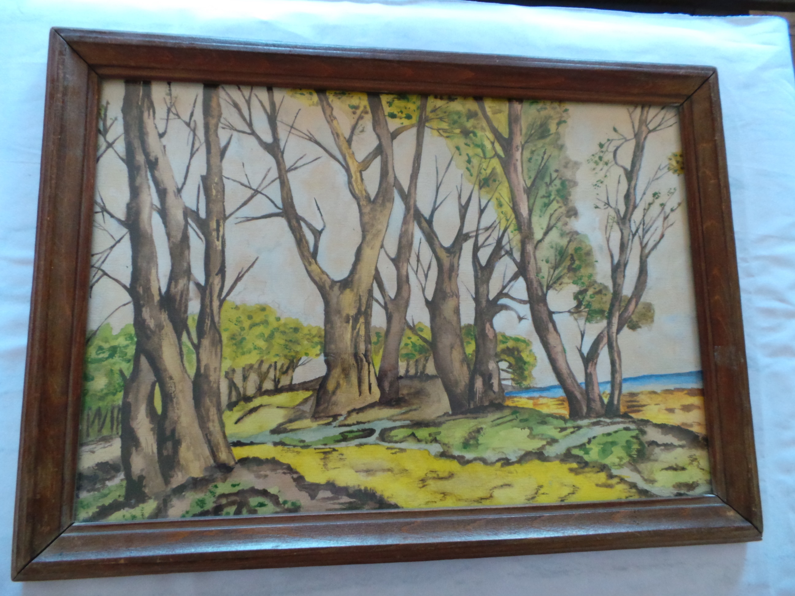 Niet of onleesbaar gesigneerd - Bosgezicht 20 eeuw kopen? Bied vanaf 1!