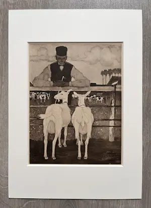 Jan Mankes - Originele Heliogravure Vader met Geitjes 1923 kopen? Bied vanaf 135!