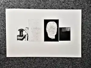 Kees Spermon - Fraai vierluik -droge naald ets - self portrait - zeer kleine oplage (10) verkauft für € 62!