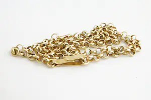 101- Lang (65cm) & massief geel gouden 18 karaats "jasseron" ketting collier kopen? Bied vanaf 1340!