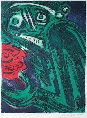 Bengt Lindstrom - "La tulipe de Hollande" - Carborundum (Groot) verkocht voor € 350!