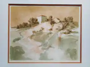 Mart Kempers - Verstild landschap met ruïne verkauft für € 35!