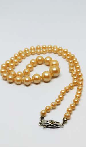 Zoetwaterparel Collier met zilver slotje 48cm lang verkocht voor € 55!