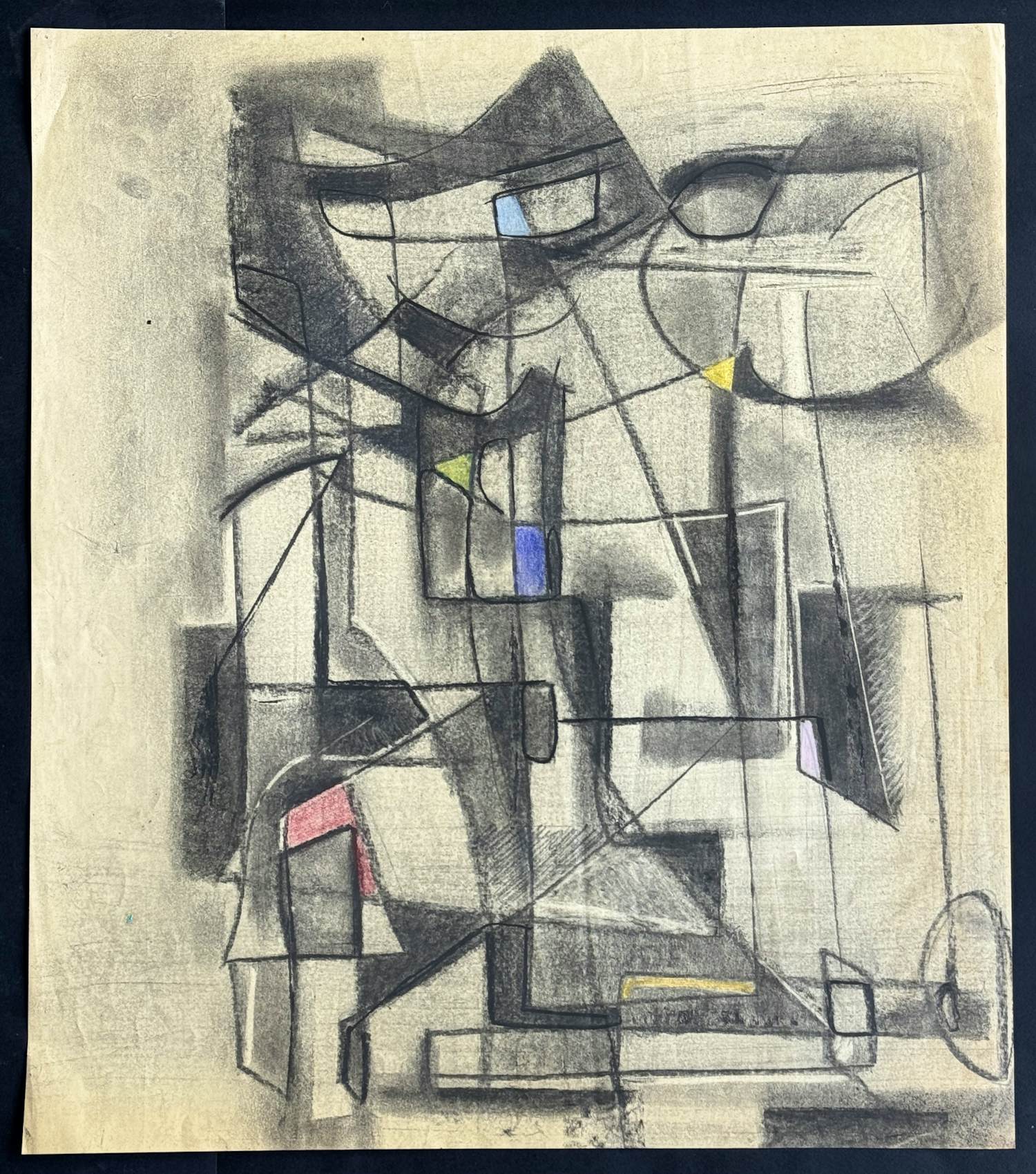 Silvin Bronkart - Prächtige und großformatige abstrakte Komposition aus dem Jahr 1953 kopen? Bied vanaf 800!