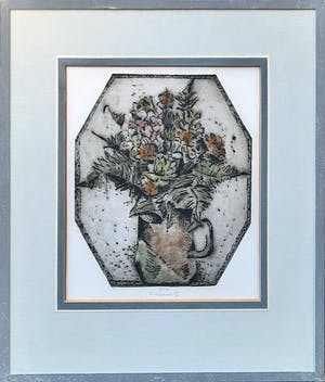 Niet of onleesbaar gesigneerd - drogenaald ets - Bloemstilleven 21/30 ingelijst - 21017 kopen? Bied vanaf 1!