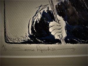 Simone Lipschitz - Prachtig A(rtist) P(roof) handgekleurde Ets "Always look on the bright side" kopen? Bied vanaf 20!