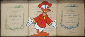 Jan Bollaert - Acryl op papier, Singing Duck - Ingelijst (Groot) kopen? Bied vanaf 50!