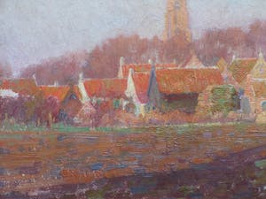 Joseph Posenaer - Aagtekerke, voorjaar 1917 - Olieverf op paneel kopen? Bied vanaf 500!