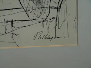 Piet Klaasse - Ingelijste litho (of tekening?) , Mea Sjearim Jerusalem - 1966 kopen? Bied vanaf 50!