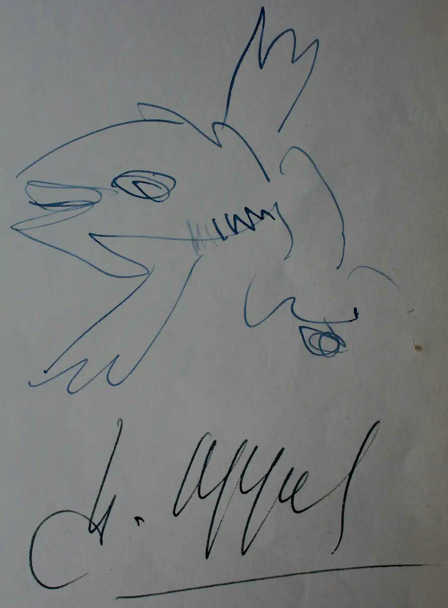 Karel Appel - 2 tekeningen op een blad: Hugo Claus en Karel Appel kopen? Bied vanaf 1395!