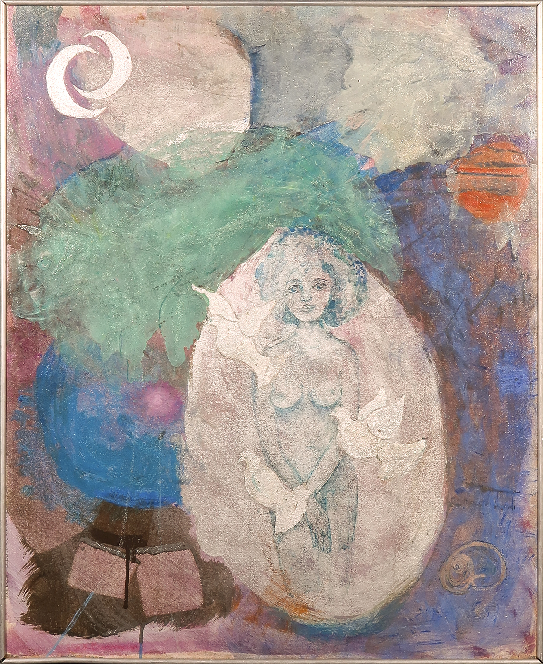 Poek Burmann - Olieverf op tweezijdig geprepareerd papier, Ei ei - Ingelijst kopen? Bied vanaf 1!