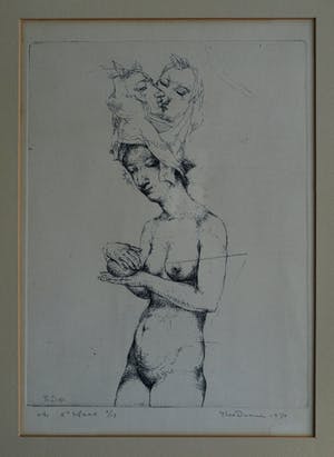 Theo Daamen - (1939-2021) : Ingelijste ets , Zonder titel – 1970 – oplage 12 kopen? Bied vanaf 50!