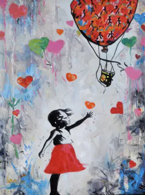 Loic Tuhal - Ode aan Banksy - olie op doek - gesigneerd - 120x90 cm kopen? Bied vanaf 850!