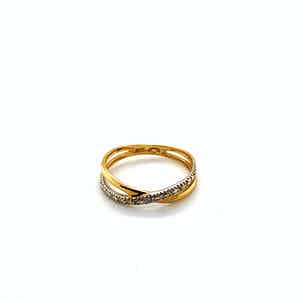 18kt gouden diamanten ring, maat 53/17, 1,43 gr verkocht voor € 80!