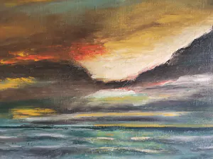 Niet of onleesbaar gesigneerd - Prachtig zicht op de golfbreker van Knokke kopen? Bied vanaf 1!