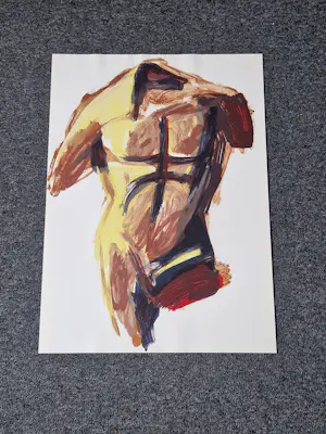 Elizabeth de Vaal - Groot kleuren litho - 1982 - mannelijk torso - zeer kleine oplage (15) kopen? Bied vanaf 68!