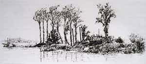 Andreas Schotel - Ets landschap verkocht voor € 40!