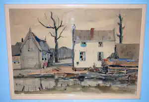 Jan den Hengst - 's Graveland - grote tekening met aquarel verkauft für € 75!