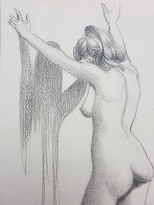 Pieter Pouwels - Pieter Pouwels 1910-1985 originele gesigneerde tekening staand naakt 1959 kopen? Bied vanaf 30!