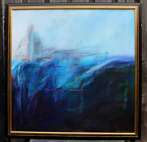 Jeroen Dercksen - acryl op doek: "de stad nadert" - 2002 kopen? Bied vanaf 895!