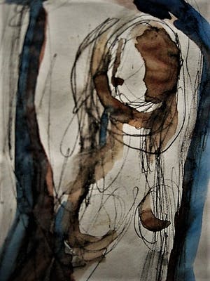 Henk van den Idsert - Zeldzaam impress. Aquarel / Inkt (op ABN/AMRO Enveloppe) "Naakt" gesigneerd kopen? Bied vanaf 60!