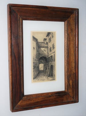 Jean Dulieu - Assisi 1984 - potloodtekening - fraai ingelijst kopen? Bied vanaf 195!