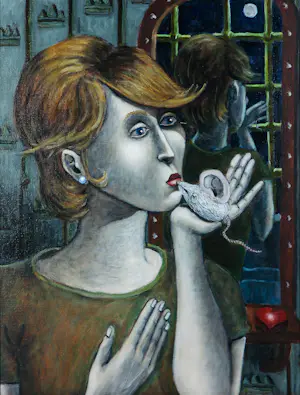 Frans Franciscus - Olieverf op doek, Fool Moon - Ingelijst kopen? Bied vanaf 400!